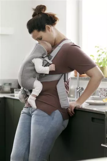 Marsupiu anatomic - Mini - cu pozitii multiple de purtare - Light Grey, 3D Jersey - BabyBjorn