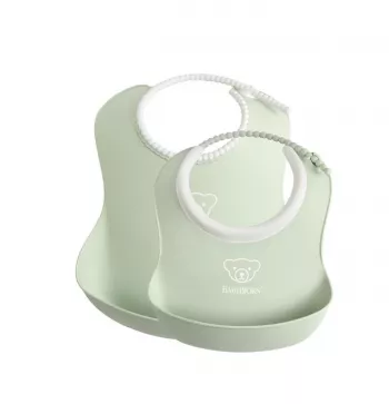 Set 2 bavete - Baby Feeding - Set Powder Green - BabyBjorn