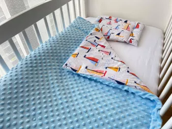 Lenjerie de pat pentru copii  - Blue Bubbles Boats - Maradalia Kids