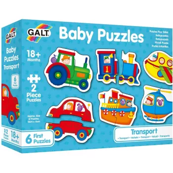Baby Puzzles: Set de 6 puzzle-uri Transport (2 piese)