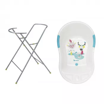 Set cadita ergonomica si suport pentru cadita Fun - White - Badabulle