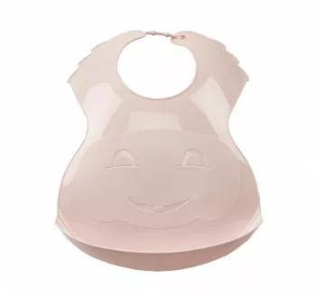 Baveta din plastic SOFT, Powder Pink - Thermobaby