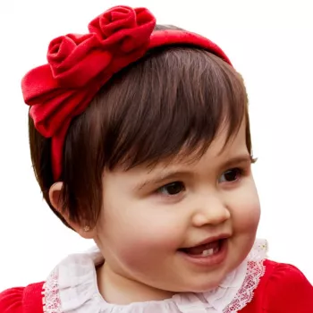 Bentita Rosie de catifea pentru bebe - Mayoral