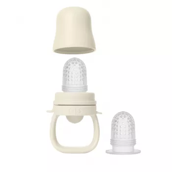 BIBS - Dispozitiv de hranire Baby Feeder cu 2 tetine din silicon, Ivory