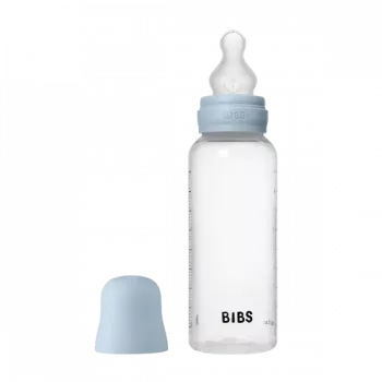 BIBS - Set complet biberon anticolici PP fara BPA, 270 ml, Silicon, Baby Blue