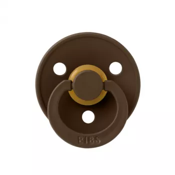 BIBS - Suzeta Colour Latex, tetina rotunda, 0 luni +-Mocha