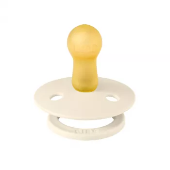 BIBS - Suzeta Colour Studio Collection Stripe Latex, tetina rotunda, 6 luni +-Ivory/Steel Blue