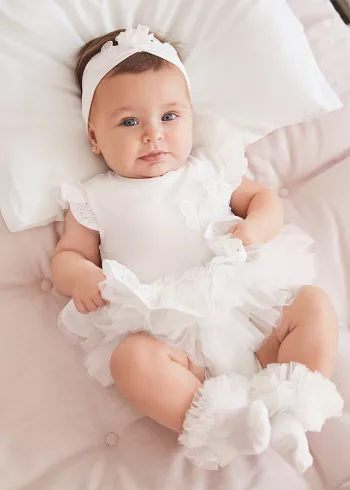 Body alb tutu cu bentita Better Cotton - Mayoral 