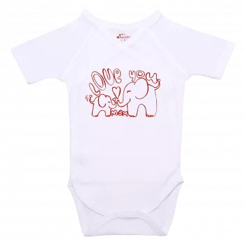 Body maneca scurta - Elefanti - Kara Baby  3-6 luni (62-68cm)