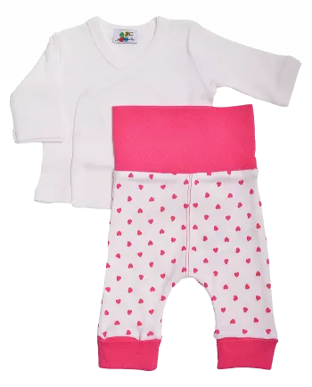 Compleu 2 piese inimioare fuxia 1 luna
