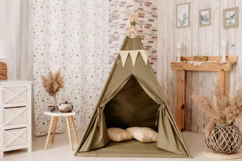 Cort de joaca teepee - Oliv - Maradalia Kids