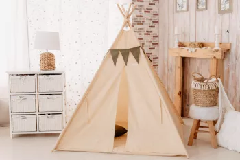 Cort de joaca teepee - Bej - Maradalia Kids