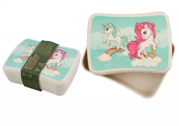 Cutie pentru pranz din bambus - Unicorn