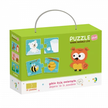 Duo Puzzle - Unde traiesc animalele? (2 piese)