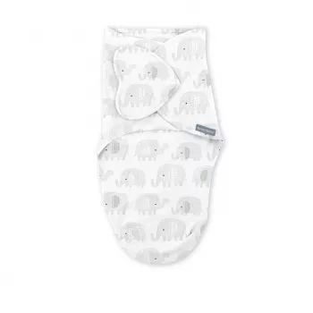 Ingenuity - Sistem de infasare Swaddle Me 0-3 luni, colectia Monogram, Scribble Elephant