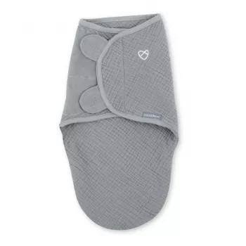 Ingenuity - Sistem de infasare Swaddle Me 0-3 luni, muselina, colectia Original, Granite