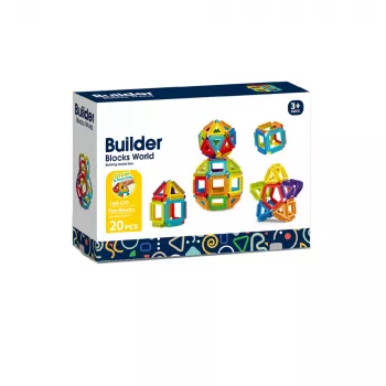 Joc de constructie STEAM - Forme magice (20 piese)