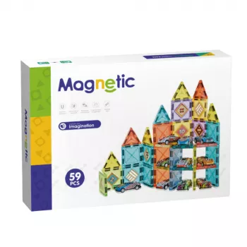 Joc magnetic - Parcarea masinutelor 59 piese (5.5 cm)