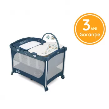 Joie - Patut pliant Commuter Change Tropical Paradise, cu cosulet detasabil inclus