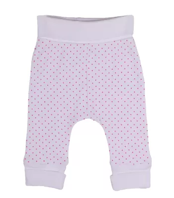 Pantaloni cu manseta din bumbac 100% si imprimeu picatele rosii 1 luna