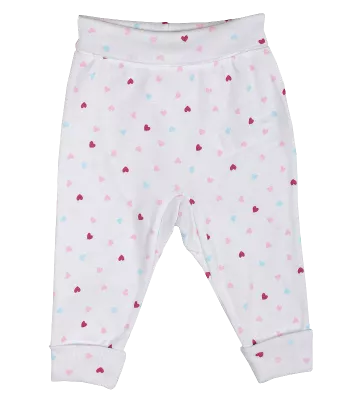 Pantaloni cu manste din bumbac 100% si inimioare colorate 3 luni