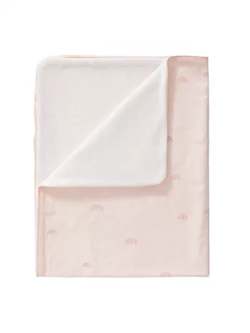 Păturică căptușită din bumbac organic, cu model Rainbow rose