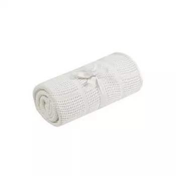 Paturica celulara din bambus - Comfi-Love - Bright White - CuddleCo.