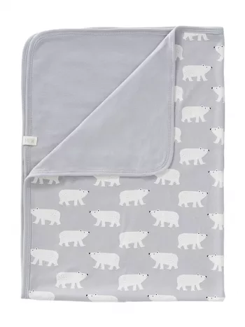 Păturică din bumbac organic, cu model Polar Bear