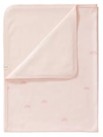 Păturică din bumbac organic, cu model Rainbow rose