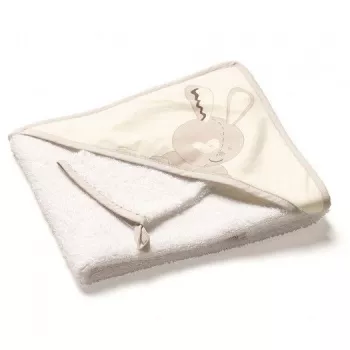 Prosop de baie cu gluga - Good Night Bunny 70 x 70 cm - Thermobaby