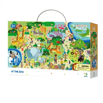 Puzzle - Animalute la ZOO (80 piese)