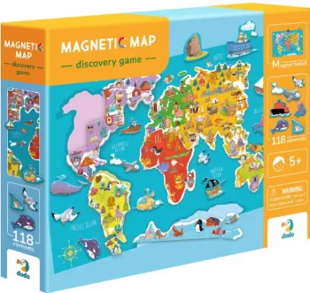Puzzle magnetic - Harta lumii (118 piese)