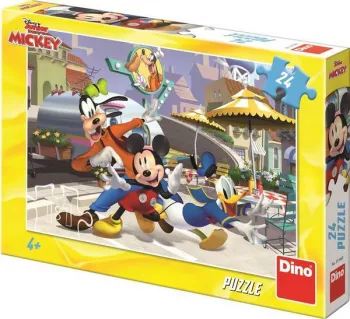 Puzzle - Mickey si prietenii la terasa (24 piese)