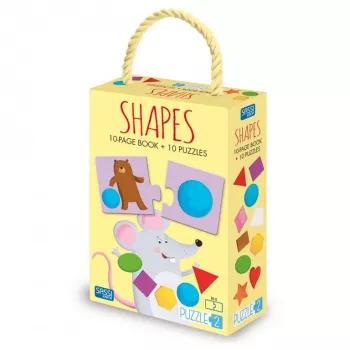 Puzzle (20 piese) cu carte - Forme