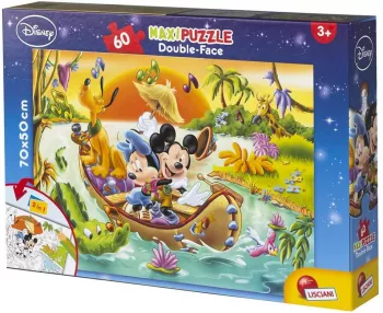 Puzzle de colorat maxi - Mickey Mouse in jungla (60 piese)
