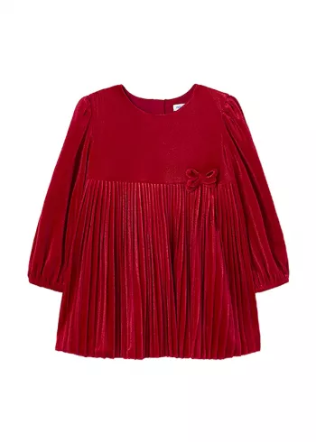 Rochie catifea pliuri - Rosu - Mayoral