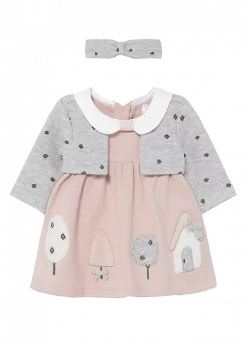 Rochie cu bentita - Roz/Gri - Mayoral