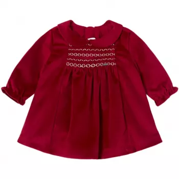 Rochie din catifea cu sclipici - rosu - Mayoral  