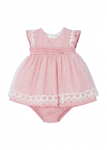 Rochie muselina + chilotei - Roz pudrat - Mayoral