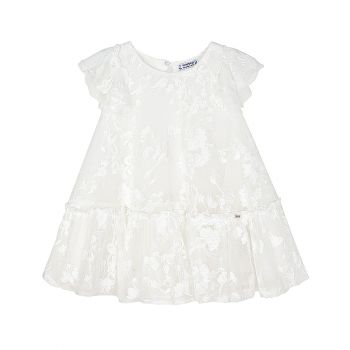 Rochie tul brodat - Alb Floral - Mayoral