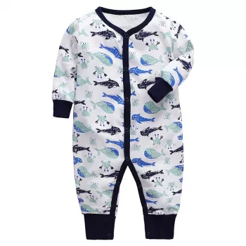 Salopeta (pijama) cu capse - Animale marine - Easymon