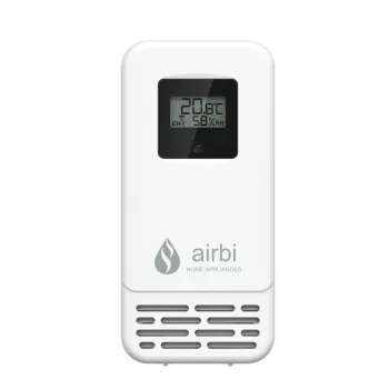 Senzor pentru temperatura si umiditate,  afisaj LCD, alb, AirBi BI1010