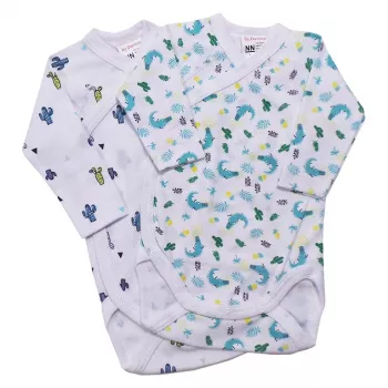 Set 2 body cu maneca lunga Crocodili si cacturisi