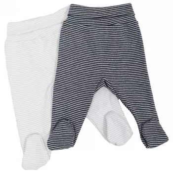 Set 2 pantaloni cu botosi - Dungute negru/ gri
