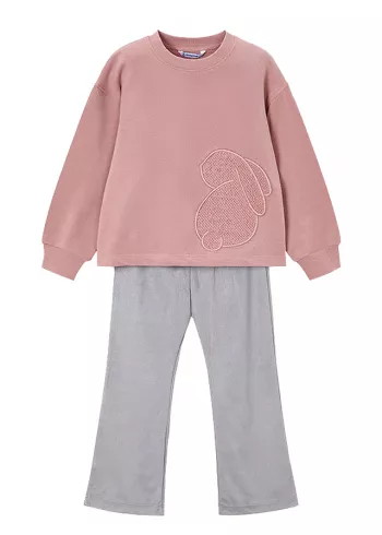 Set 2 piese - Colanti+bluza - broderie roz - Mayoral