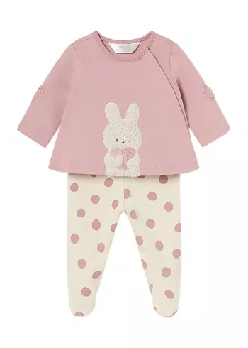 Set 2 piese - Pantaloni cu botosei + Bluza - Iepurasi - Mayoral