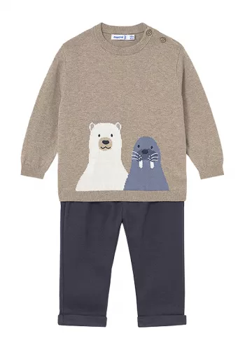 Set 2 piese - Pulover + pantaloni - gri/bleumarin - Mayoral 