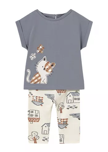 Set 2 piese - Tricou+colanti - pisica - Mayoral 