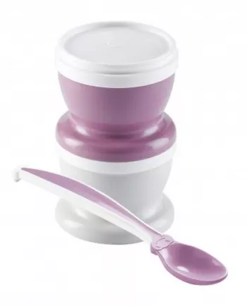Set 2 recipiente cu capac si lingurita - Orchid Pink - Thermobaby
