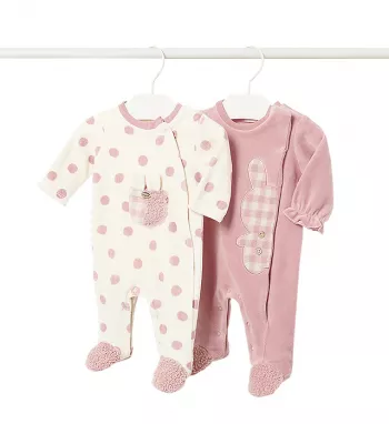 Set 2 salopete (pijamale) catifelate - Mayoral